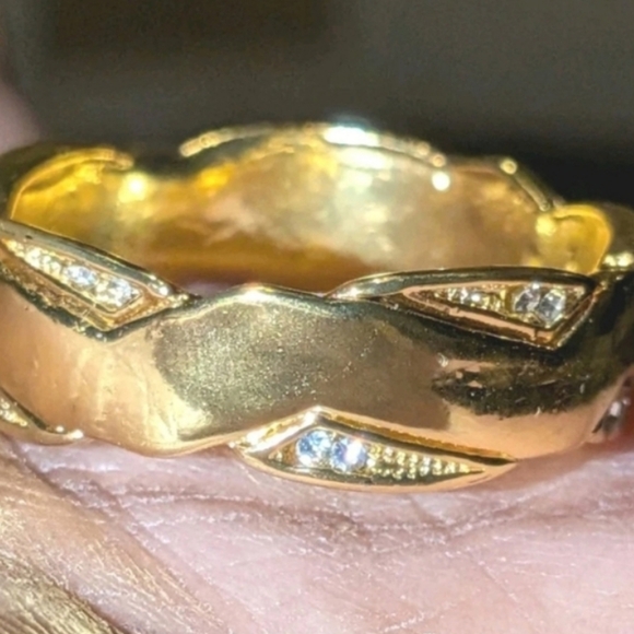 Elegant Mens Gold Plated Ring Sz 13 - Picture 9 of 16